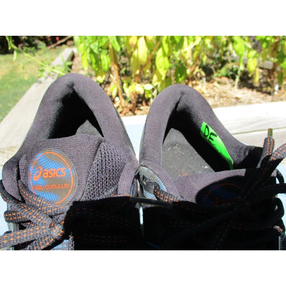 ASICS Gel Cumulus 23 Mens 9 Black Blue Orange Running Athletic Shoes 1011B012 - Picture 11 of 12
